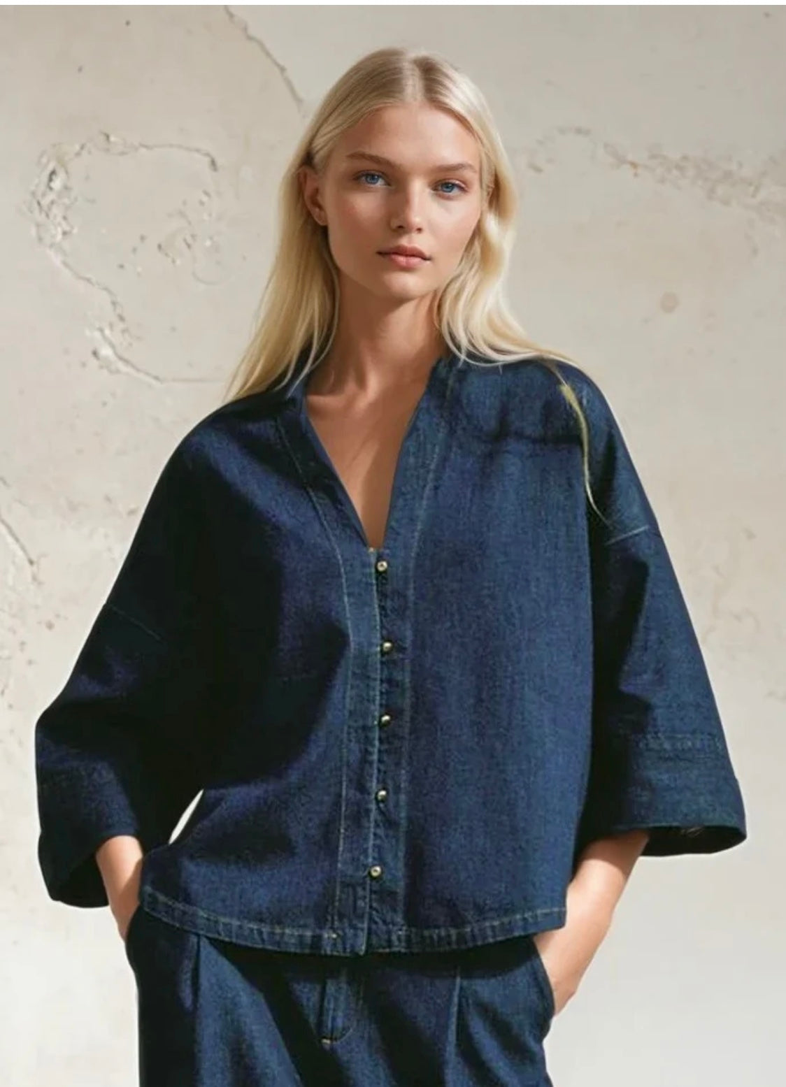 The Denim 3/4 Sleeve Top